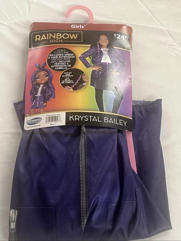 Rainbow High Girls M (7/8) Krystal Bailey Costume Dress and Hair Extension (BB)