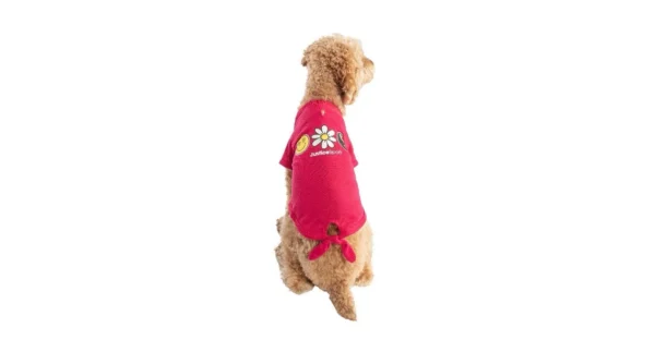 Justice Pet Polyester Front Tied Dog Tee, Pink, M