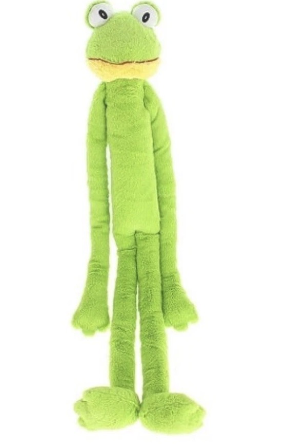 Swingin Slevins Dog Toy Frog Stuffed Animal Plush Toy Green