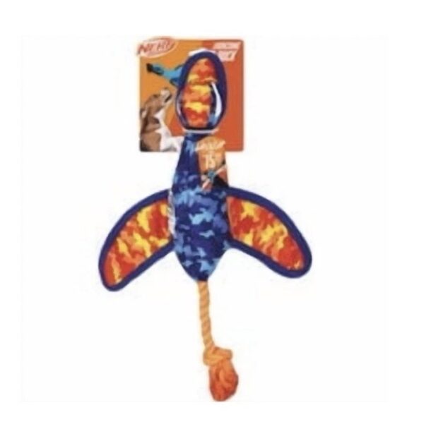 Screenshot NERF Nylon Digital Camo Crinkle Wing Launching Duck Dog Toy - Orange/Blue - 16.5