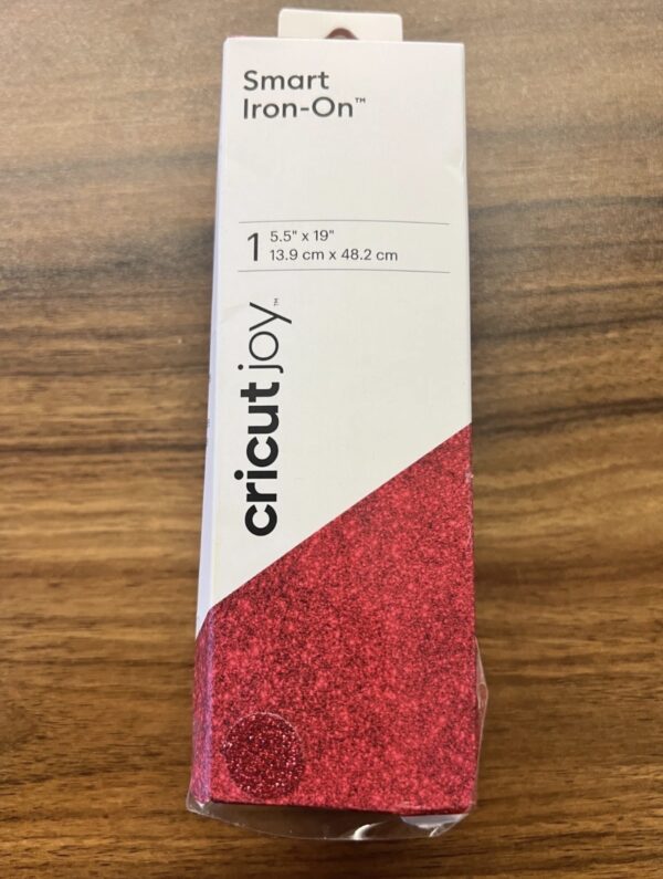 Cricut joy smart iron-on vinyl glitter, red, 5.5" x 19"