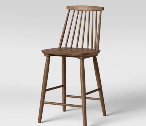 Harwich High Back Windsor Counter Height Barstool: Rubberwood, 24" Seat Height