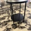 Wood and Metal Round End Table Espresso- Room Essentials Modern Industrial Style
