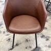 Mossman Faux Leather Tub Dining Chair Brown - Threshold: Modern Upholstered