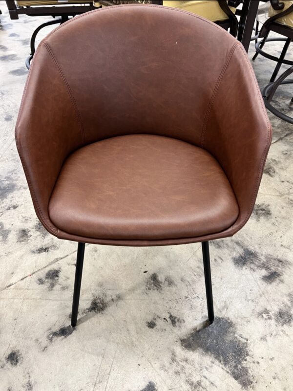 Mossman Faux Leather Tub Dining Chair Brown - Threshold: Modern Upholstered