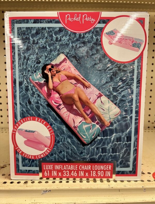 Packed Party 61" Luxe MultiColor Inflatable Pool Float for Females Age Group 14+