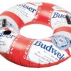 Budweiser Inflatable Swim Tube Adult Ring Float, Built-in Handles & Cup Holder