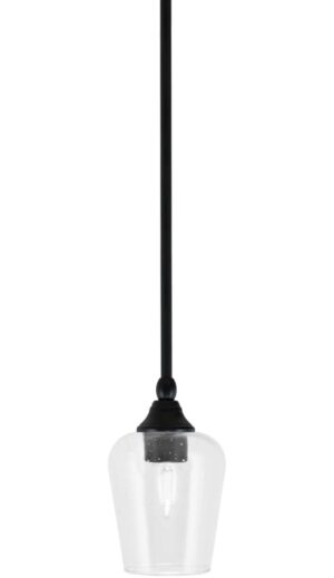 Toltec Lighting Stem Hung Mini Pendant, Matte Black Finish