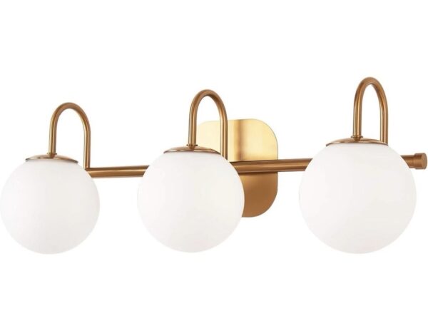 Modern Bathroom Vanity Light Fixtures 3 Lights Brushed Brass Frame