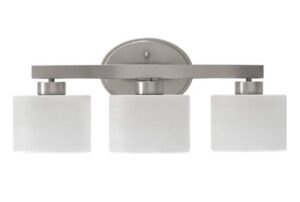 allen + roth Merington 21.5-in 3-Light Brushed Nickel Transitional Vanity Light
