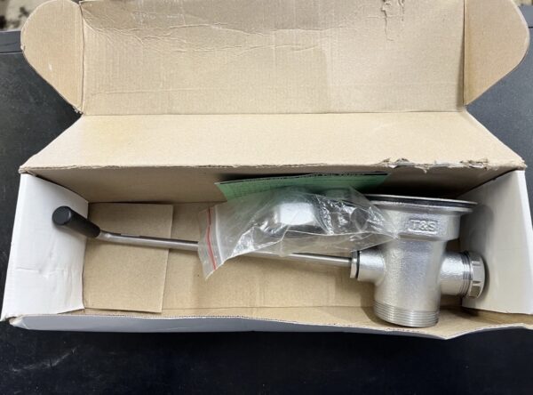 T&S Brass B-3940 3-in.Waste Drain Valve with Twist Handle and NPTAdapter