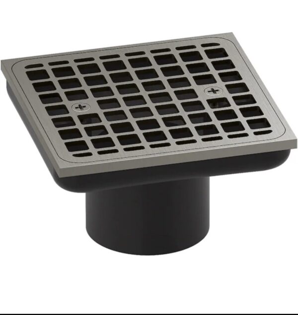 KOHLER Clearflo 2-in Vibrant Brushed NickelSquare Brass Tile Shower Drain