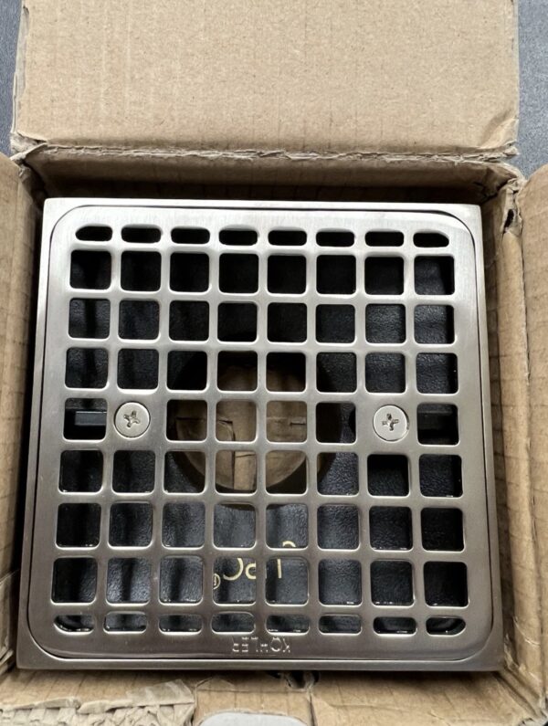 KOHLER Clearflo 2-in Vibrant Brushed NickelSquare Brass Tile Shower Drain