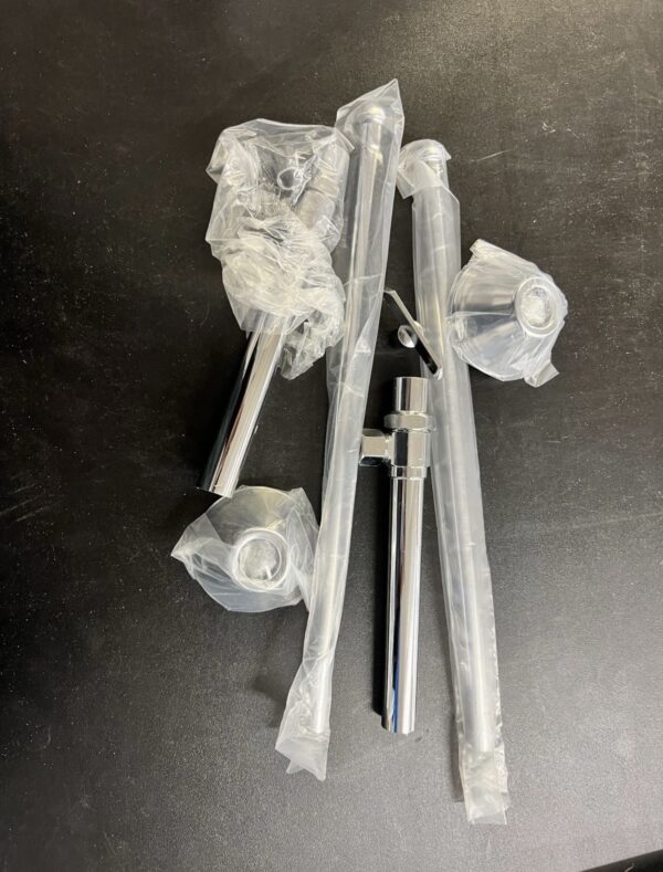 Bathroom Supply Kit with 5/8" OD X 3/8" OD Angle Stop - Chrome