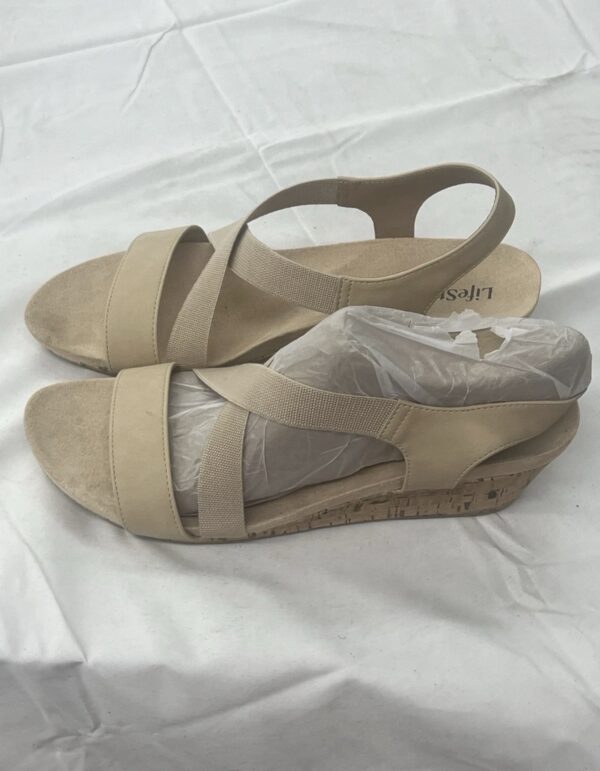 LifeStride Womens Mexico Strappy WedgeSandals Bone 11 W