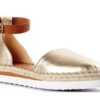 Women's Espadrille with Ankle Strap from Time and Tru Size 7.5 Gold