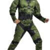 Halo Infinite Master Chief Costume, Kids Size Muscle Padded Video Game Jumpsuit