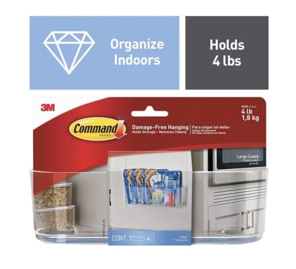 Command Large Caddy, Organize Damage-Free, 1 caddy, 4 strips (HOM-15)