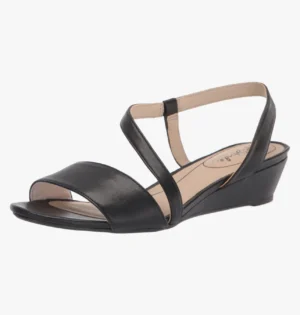LifeStride Women's Black Yasmine Strappy Wedge Sandals Shoe Size 8.5M