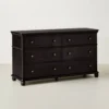 Traditional Wooden 6-Drawer Horizontal Dresser - Black - Hearth & Hand