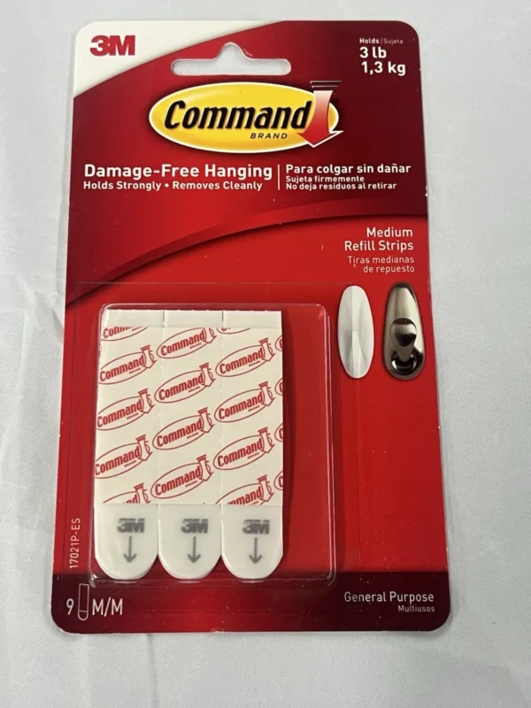 s-l1600 (36) Command Medium Refill Strips for Wall Hooks, Damage Free Hanging, 9 Strips