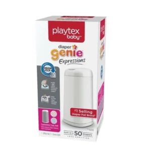 Playtex Diaper Genie Expressions Pail, Infant, Newborn, Toddler, White, Plastic