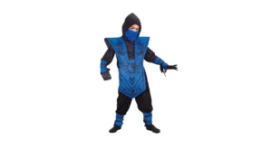Complete Blue Ninja Halloween Costume for Children, Boys Size M (8)