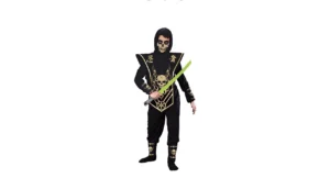 Gold Skull Ninja Halloween Costume for Children, Boys Size XL (14/16)