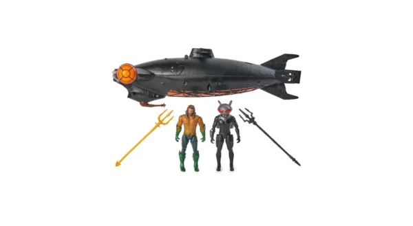 DC Comics, Aquaman VS Black Manta, 4-Inch Action Figures and Manta Sub Vehicle