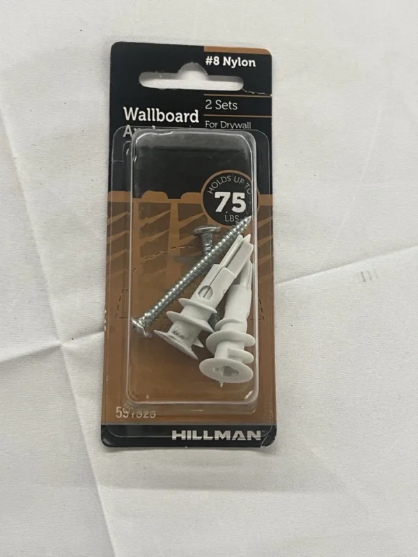 s-l960 (11) Hillman Wallboard Drywall Anchor Screws, Pan Head Phillips Screw,Nylon, #8 2 Set