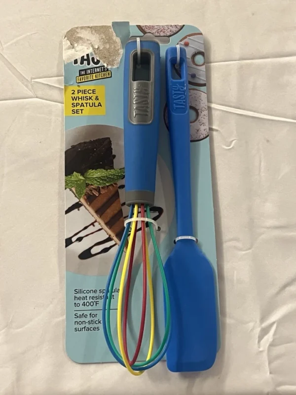 Tasty Silicone Mini Spatula and Whisk Baking Kitchen Gadgets Set, Tasty Blue