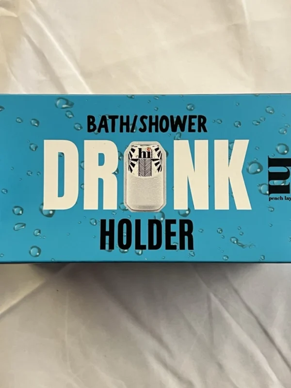 Hi Peach Layne Bath and Shower Drink Holder, White