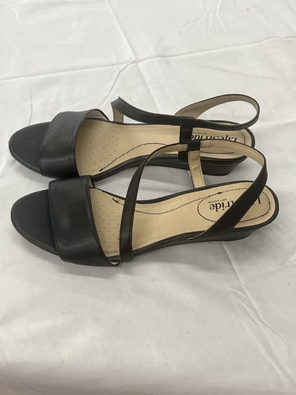 LifeStride Women's Black Yasmine Strappy Wedge Sandals Shoe Size 8.5M