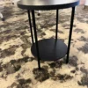 Wood and Metal Round End Table Espresso- Room Essentials Modern Industrial Style