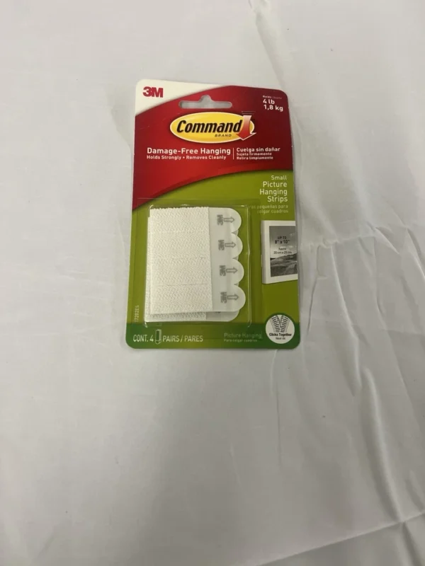 Command Picture Hanging Strips, White, Small, 4Sets of Strips/Pack