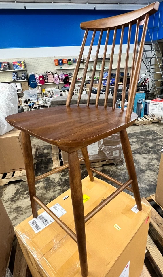 Harwich High Back Windsor Counter Height Barstool: Rubberwood, 24" Seat Height