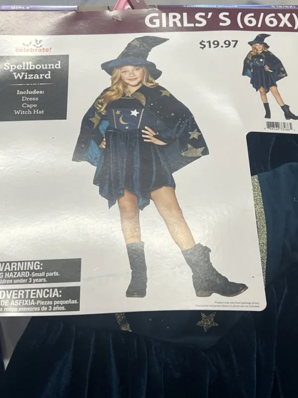 Spellbound Wizard Halloween Costume for Children, Girls' Size S (6/6x)