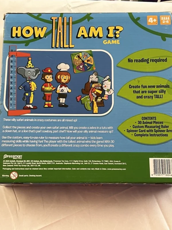 JAX Ltd. How Tall Am I? Game Year 2020