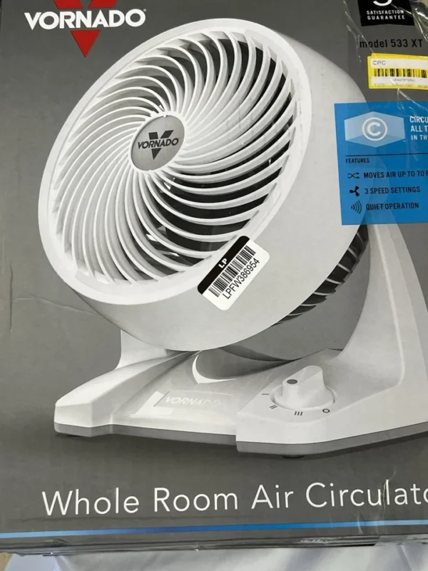 Vornado 533 XT Compact Whole Room Air Circulator Fan, White