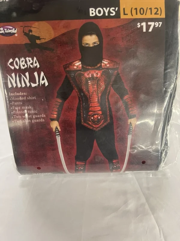 s-l960 (8) Red Cobra Ninja Halloween Costume for Children, Boys Size L (10/12),by Fun World