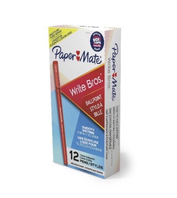 Write Bros. Ballpoint Pen, Stick, Medium 1 Mm, Red Ink, Red Barrel, Dozen