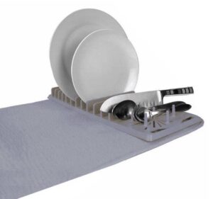 DISH DRY MAT W/ RCK GRY