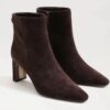 Sam Edelman Saige Bootie Chocolate , Pointed Toe, Mid Heel, Ankle, Size 7.5