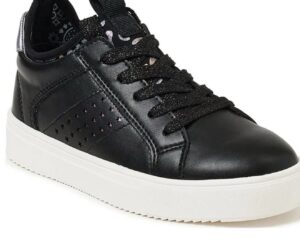 Wonder Nation Little Girl & Big Girl Casual Retro Low-Top Court Sneakers, Size 6