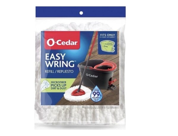 O-Cedar EasyWring Spin Mop Head Replacement, Machine Washable Microfiber White