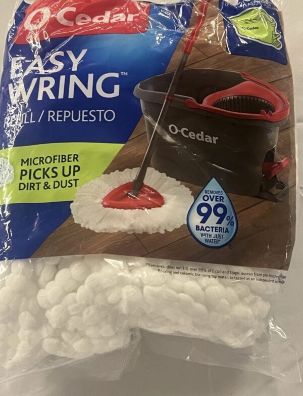 O-Cedar EasyWring Spin Mop Head Replacement, Machine Washable Microfiber White