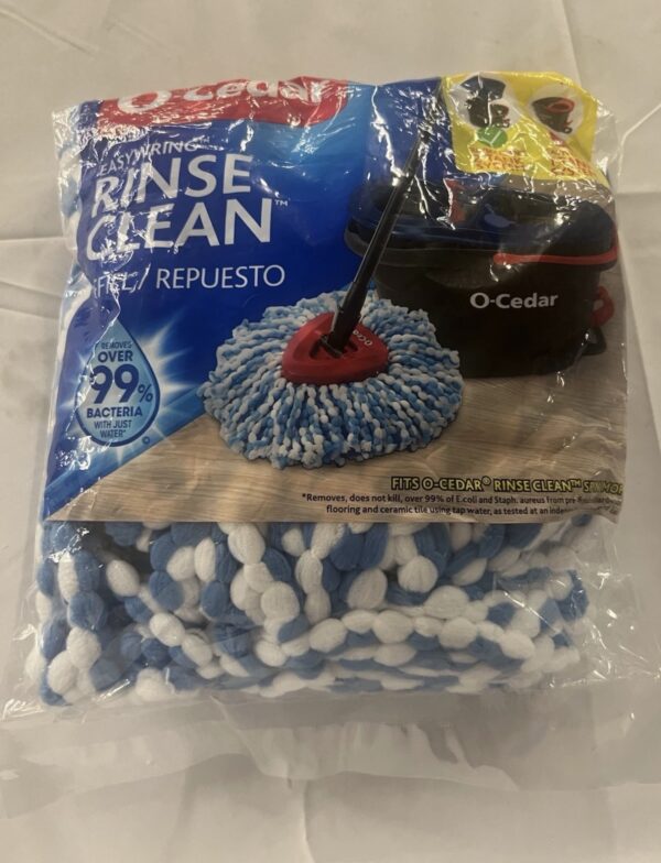 O-Cedar RinseClean Spin Mop Head Replacement, Machine Washable Microfiber Blue