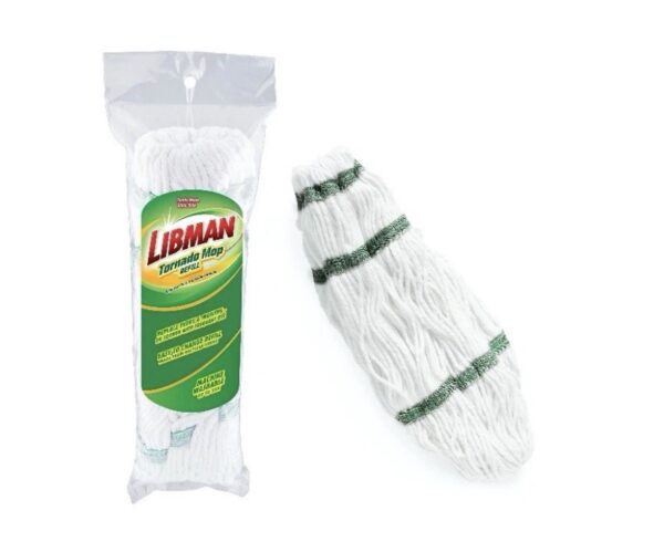 Libman Tornado Mop Refill White Cotton BlendAttachment Style Snap-on
