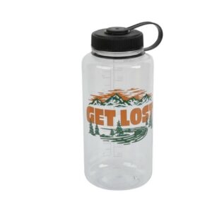 Ozark Trail 32 oz Get Lost Tritan Water Bottle, Wide Mouth, Leakproof, Clear