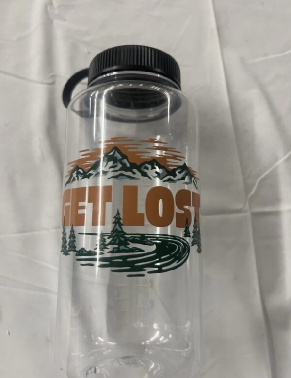 Ozark Trail 32 oz Get Lost Tritan Water Bottle, Wide Mouth, Leakproof, Clear